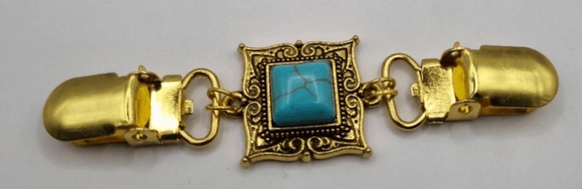 Vestclip turquoise vierkant