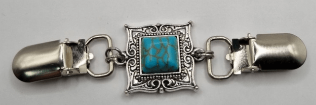 Vestclip turquoise vierkant