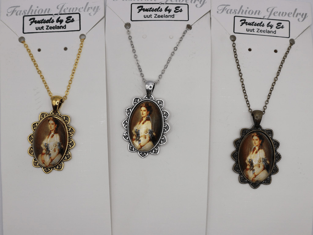 Ketting hanger cabochon vrouw
