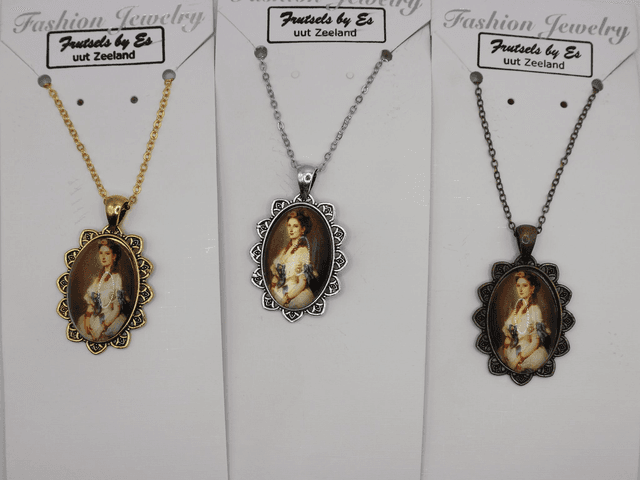 Ketting hanger cabochon vrouw
